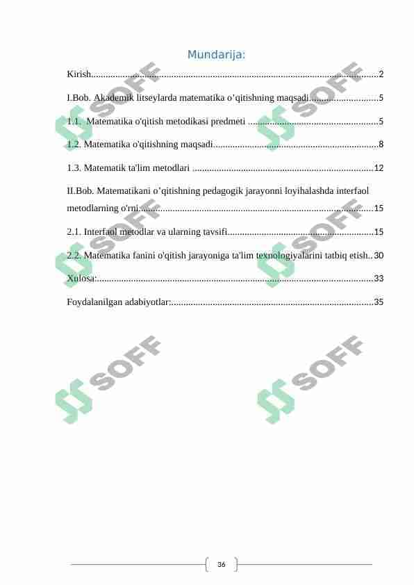 umumiy o’rta ta’lim maktablari, kasb-hunar kollejlari, akademik litseylar matematikasini o’qitishda darslik va o’quv qo’llanmalarni soddalashtirib o’rganish.