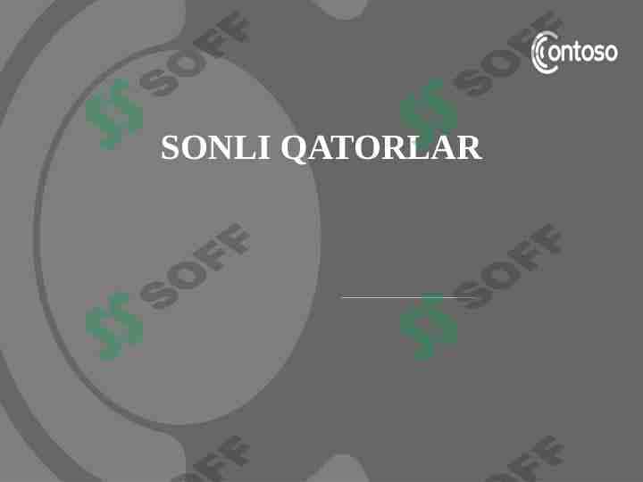 Sonli qatorlar