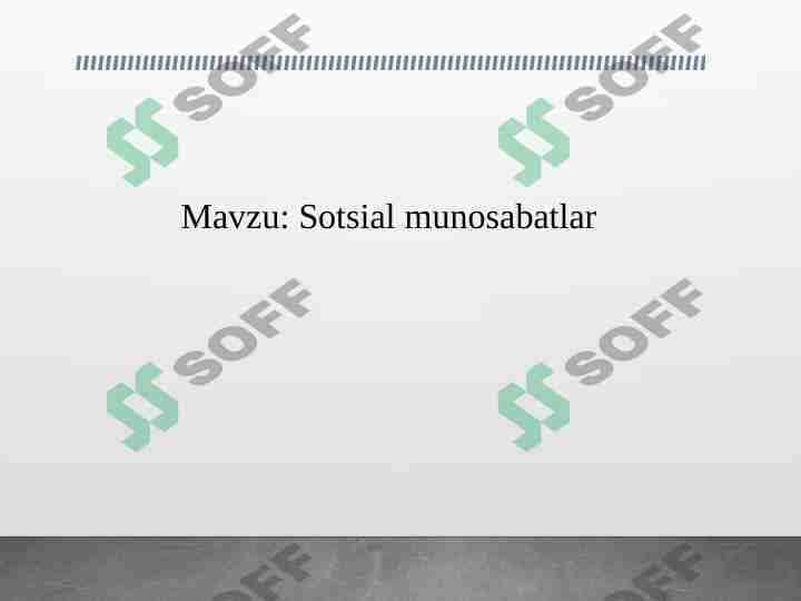 Sotsial munosabatlar