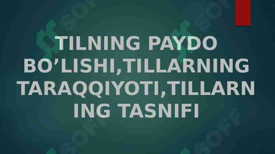 Tilning paydo bo'lishi