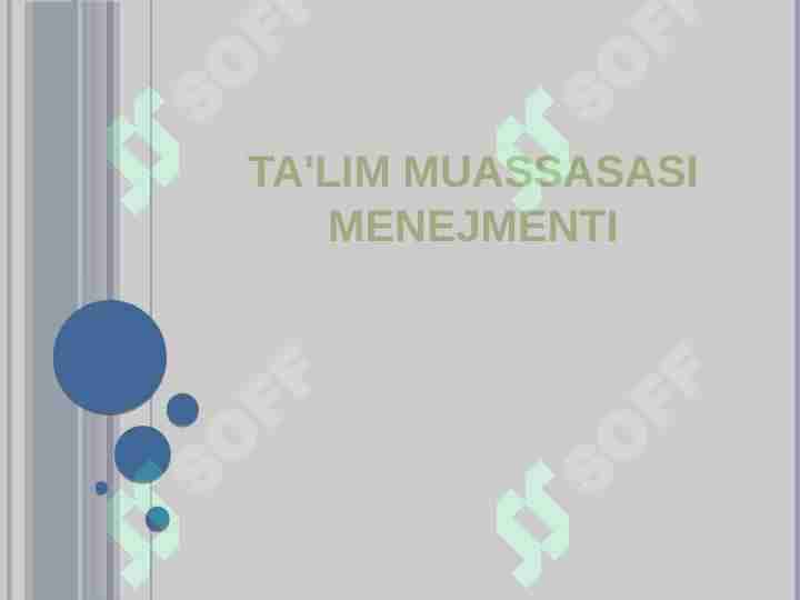 Ta'lim muassasasi menejmenti