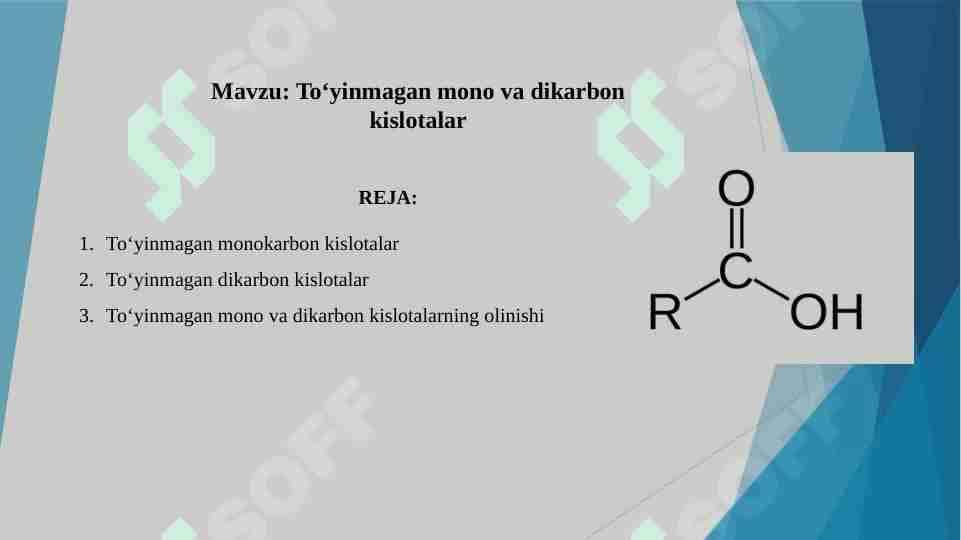 Toʻyinmagan mono va dikarbon kislotalar