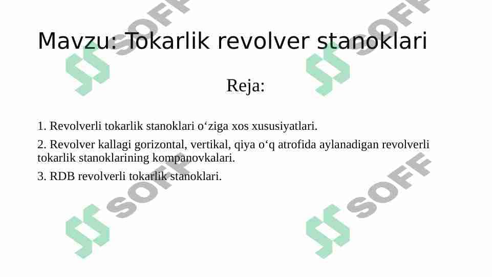 Tokarlik revolver stanoklari