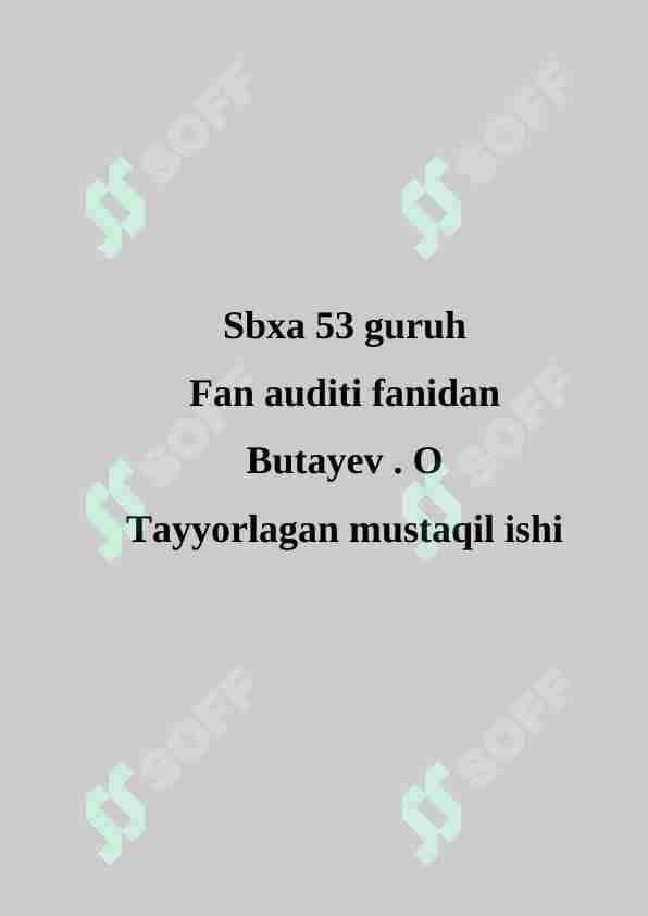 Tovar-moddiy zahiralar sarflanishi muammolari auditi.