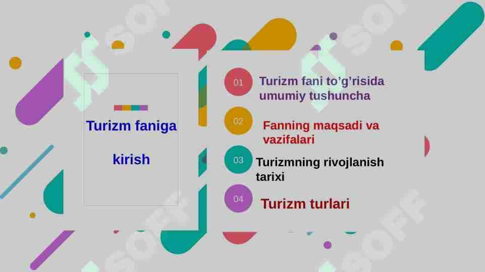 Turizm faniga kirish