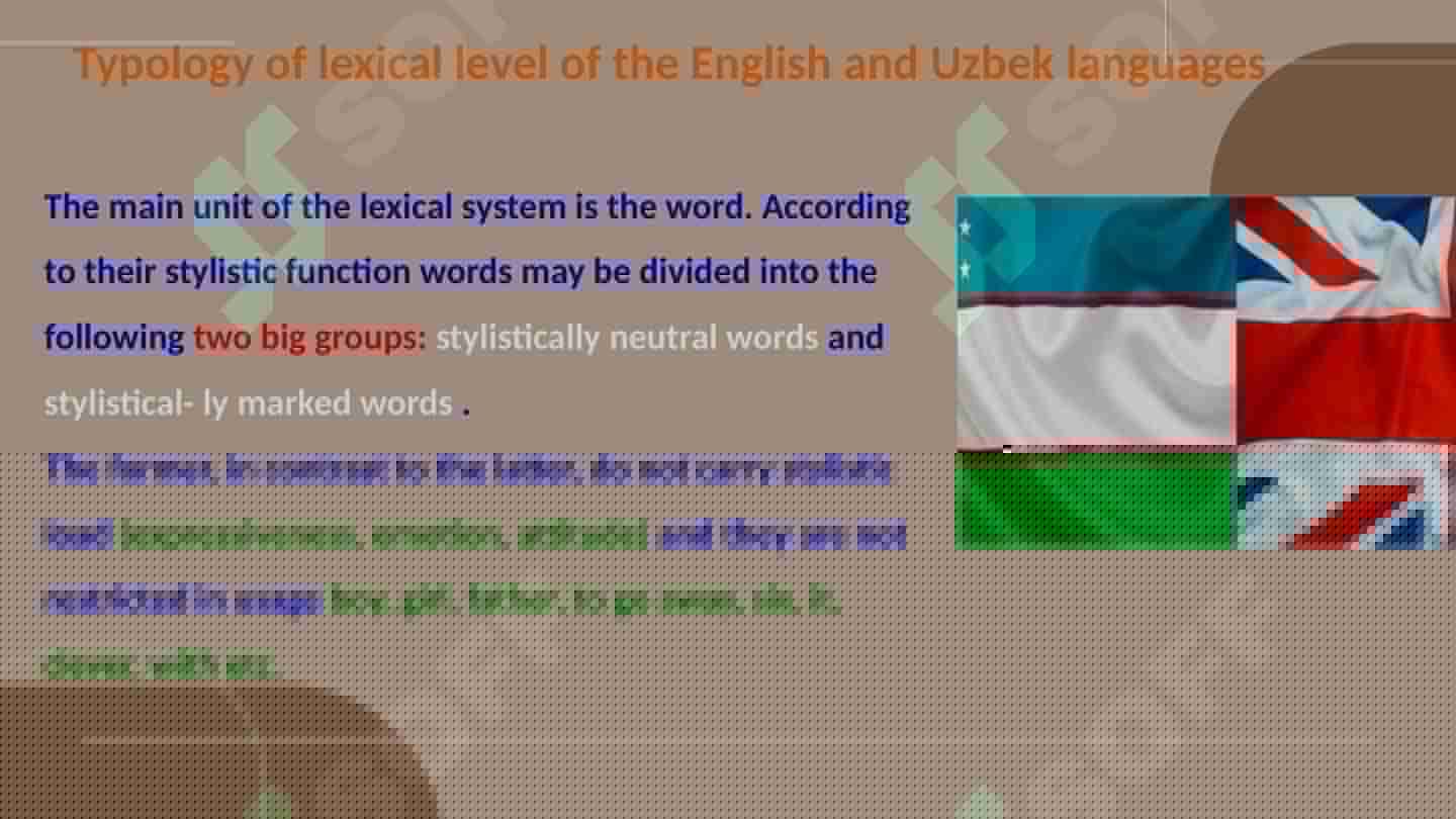 Typology of lexical level of the English and Uzbek languages