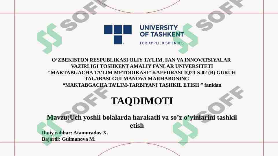 Uch yoshli bolalarda harakatli va so'z o'yinlari