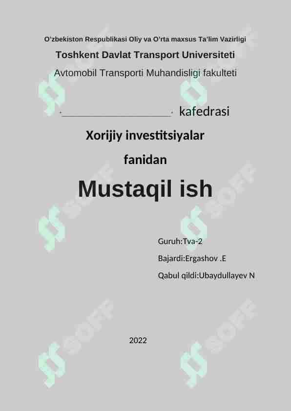 Jahondagi transmilliy korxonalar faoliyati va roli