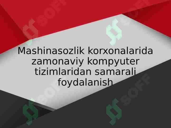 Zamonaviy kompyuter tizimlari imkoniyatlari. Kimyoviy tatqiqotlarda kompyutirlarni qo’llash