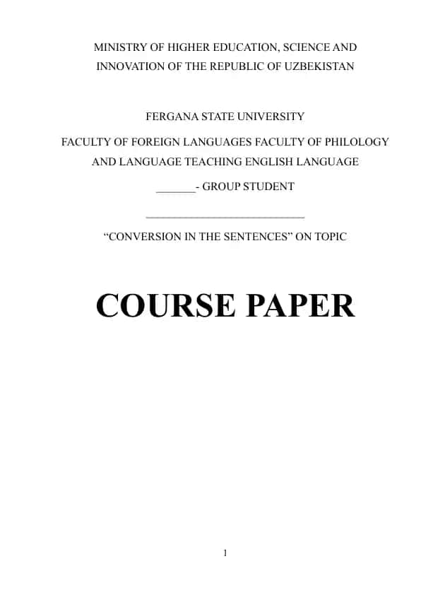 CONVERSION IN THE SENTENCES