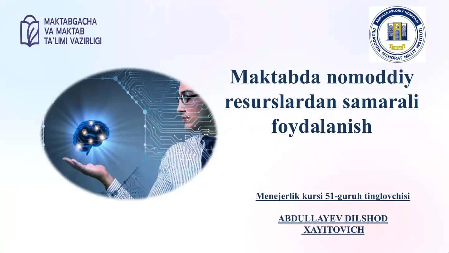 Maktabdan Oliy Resurslardan Samarali Foydalanish