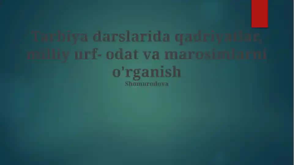 Yosh avlodni vatanparvarlik ruhida tarbiyalash