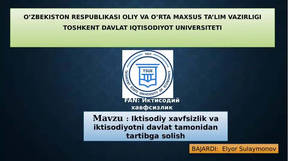 Иктисодий хавфсизлик