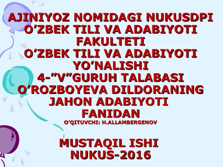 Chingiz Aytmatov hayoti va ijodiy faoliyati