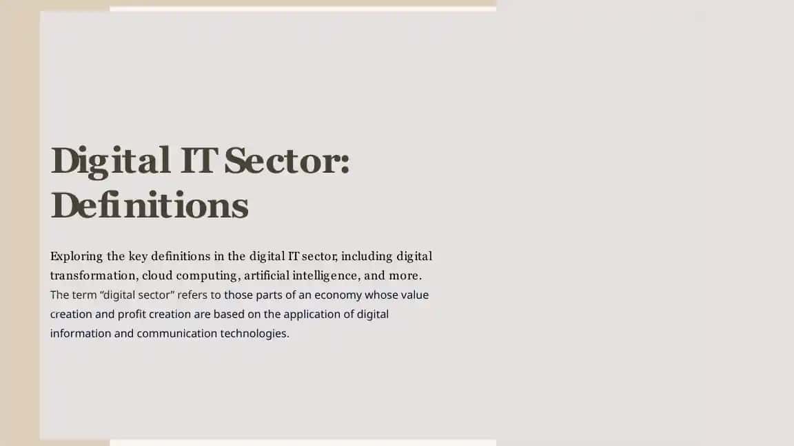 Digital IT Sector: Definitions