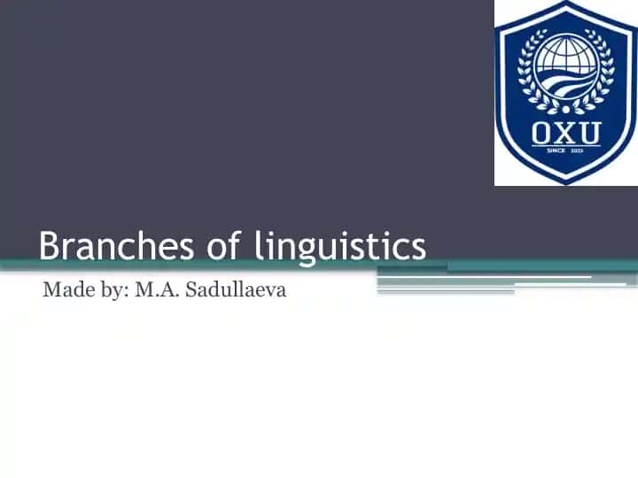 Branches of linguistics