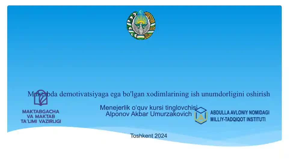 Xodimlarning demotivatsiyasining sabablari va muammolarini tushunish