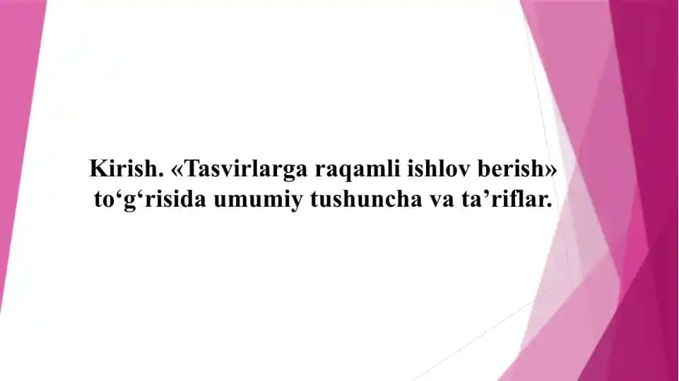 Tasvirlarga raqamli ishlov berish