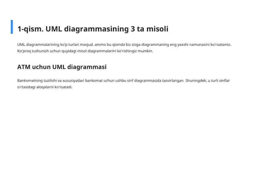 UML diagrammasi misollari