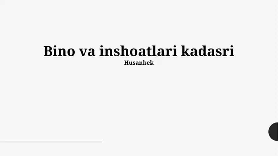 Bino va inshoatlari kadasri