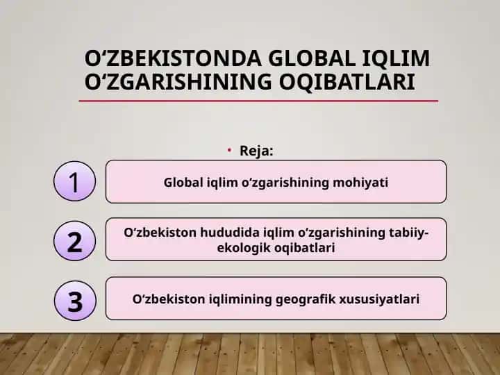 O‘zbekistonda global iqlim o‘zgarishining oqibatlari