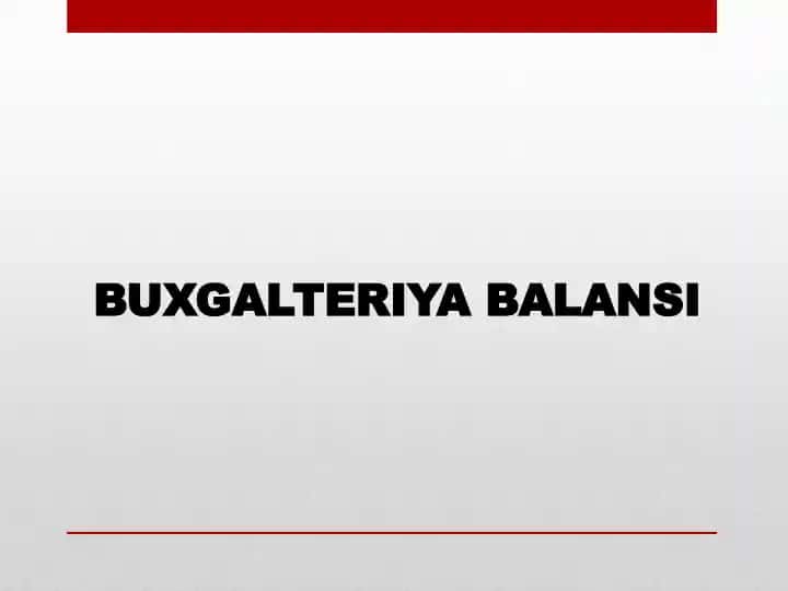 BUXGALTERIYA BALANSI