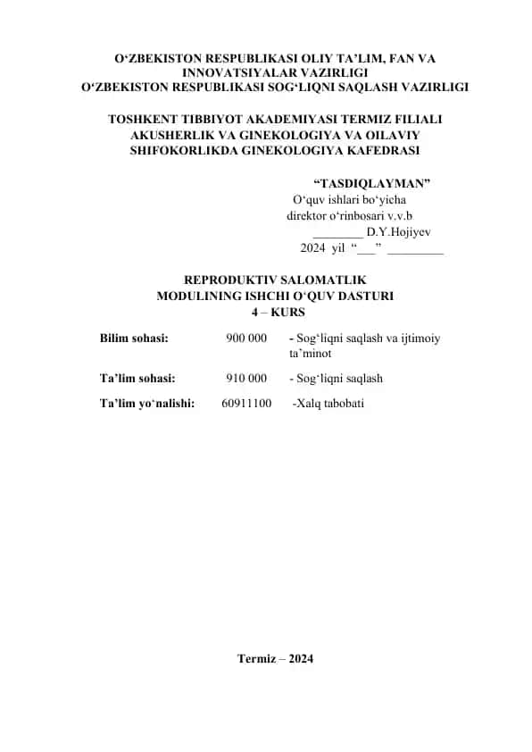 Reproduktiv salomatlik moduli