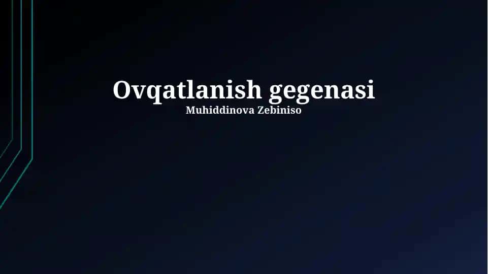 Ovqatlanish gegenasi