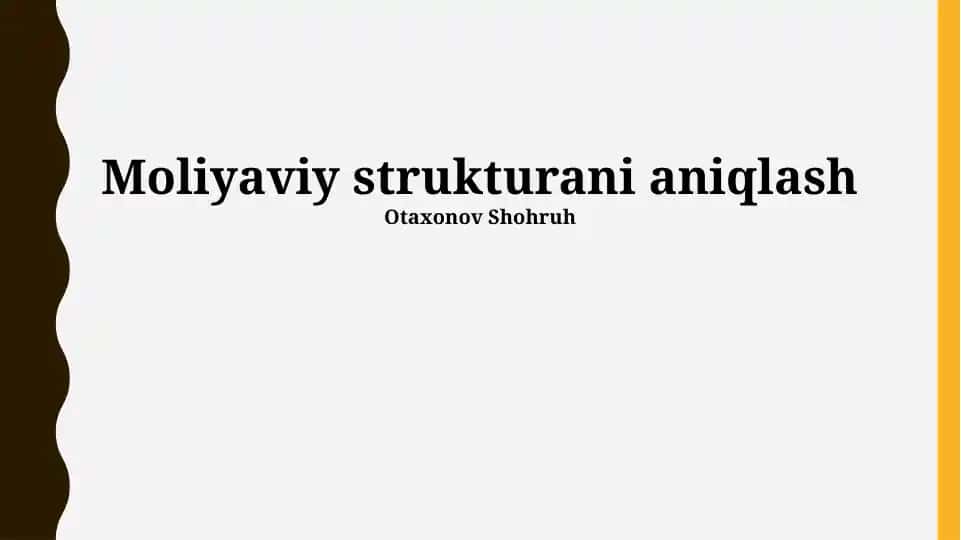 Moliyaviy strukturani aniqlash