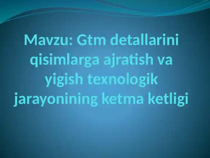 Qismlarga ajratishtexnologiyasi