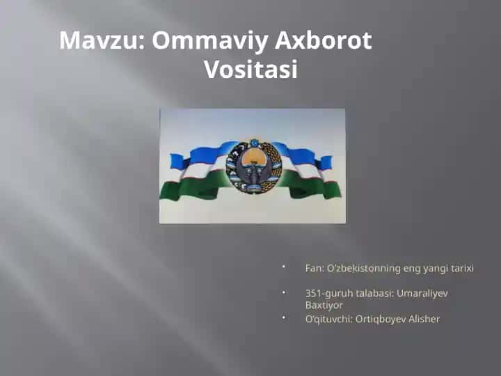 Ommaviy Axborot Vositasi