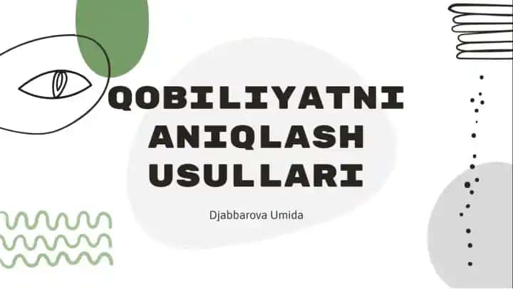 Qobiliyatni Aniqlash Usullari