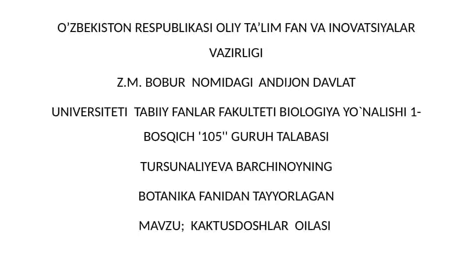 KAKTUSDOSHLAR OILASI