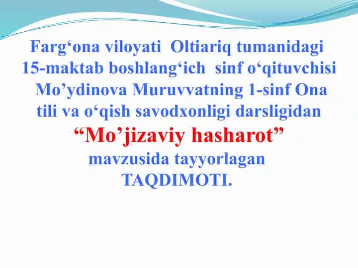 "Mo’jizaviy hasharot"