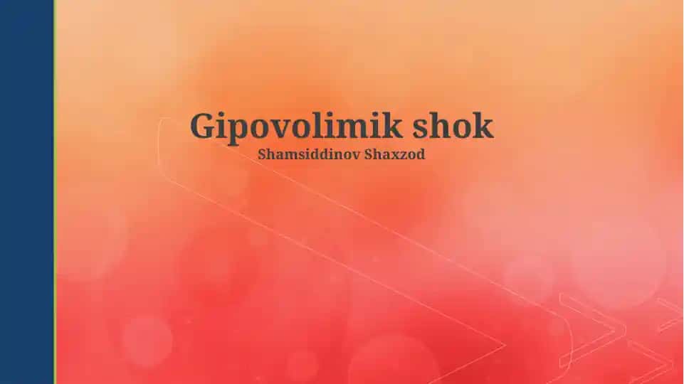 Gipovolemik shok