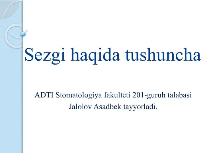 Sezgi haqida tushuncha