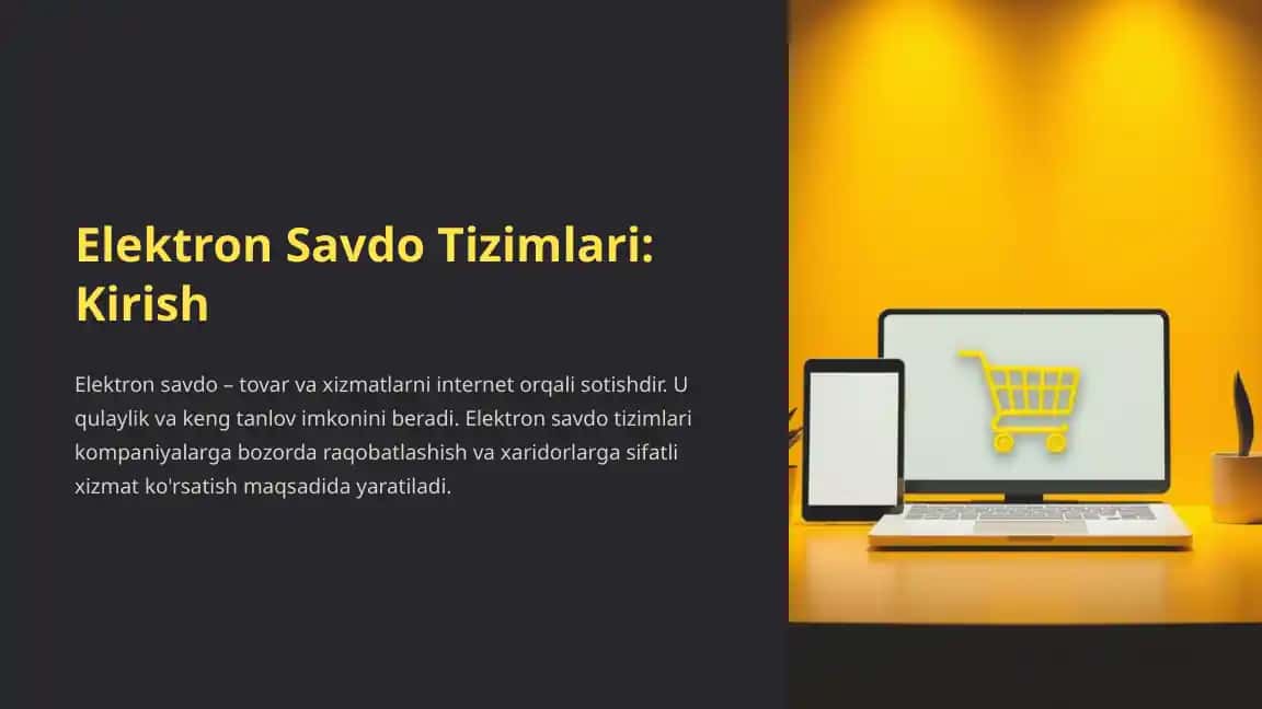 Elektron Savdo Tizimlari: Kirish