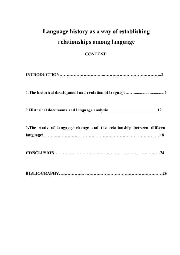 Language history as a way of establishing relationships among language
