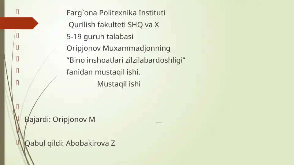 Bino inshoatlari zilzilabardoshligi