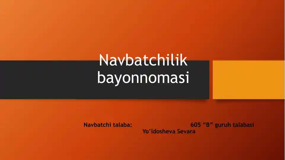 Navbatchilik bayonnomasi