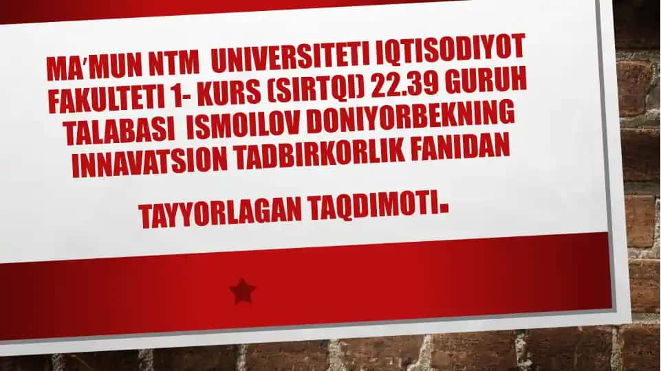 Innavatsiontadbirkorlik faoliyati boshqaruvning tashkiliy-iqtisodiy mexanizmi