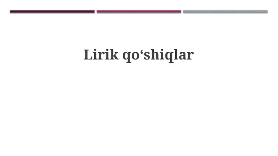Lirikqoʻshiqlar