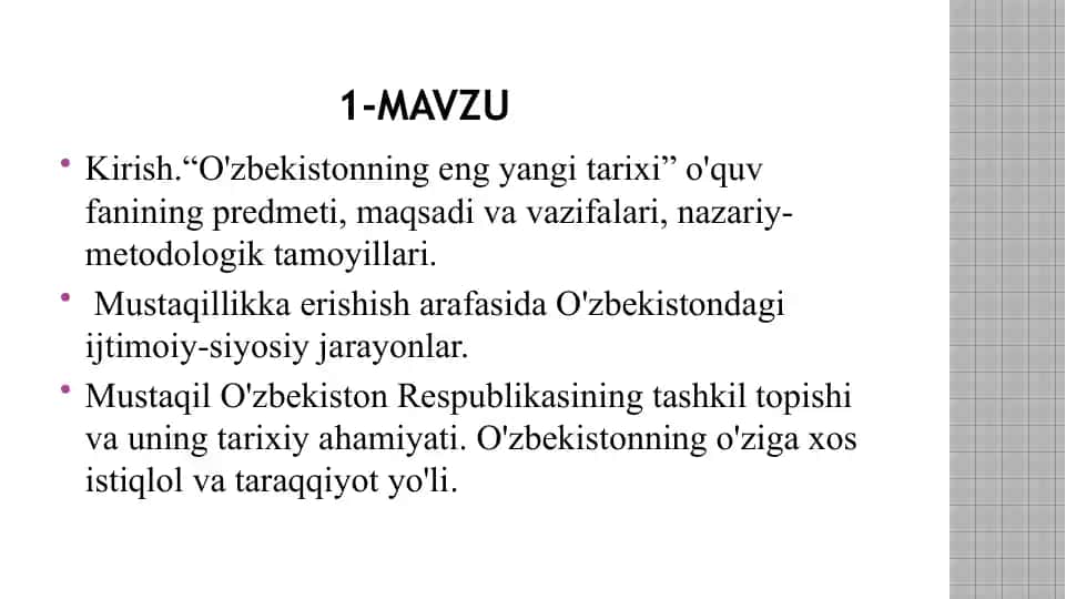 O'zbekistonning eng yangi tarixi