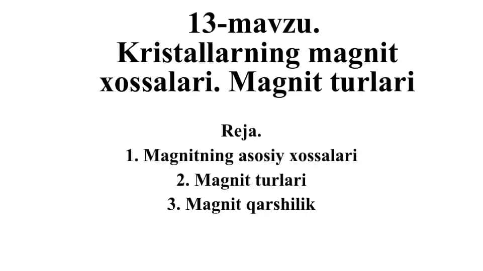 Kristallarning magnitxossalari