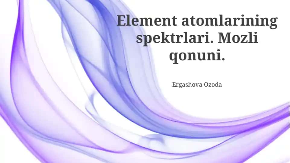 Element atomlarining spektrlari