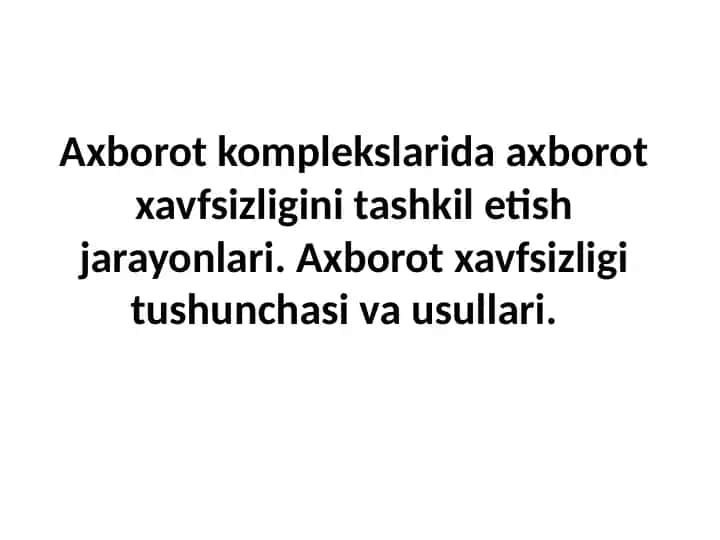 Axborot xavfsizligi