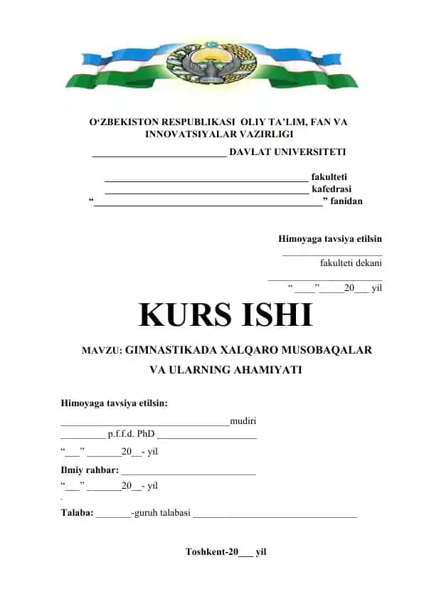 GIMNASTIKADA XALQARO MUSOBAQALAR VA ULARNING AHAMIYATI