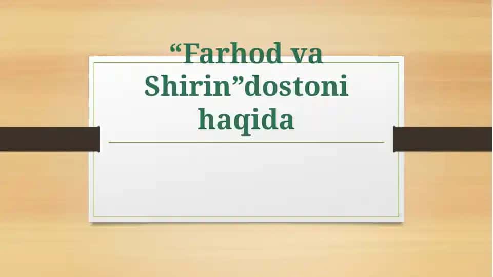 "Farhod va Shirin"