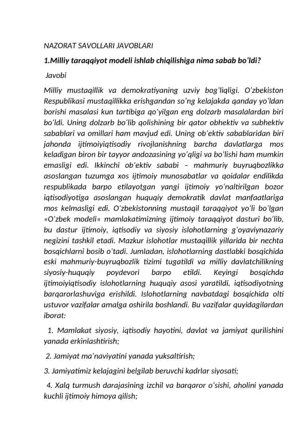 Milliy taraqqiyot modeli