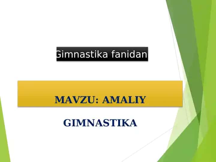AMALIY GIMNASTIKA